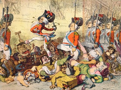 Een Mars naar de Bank, 1787 door James Gillray