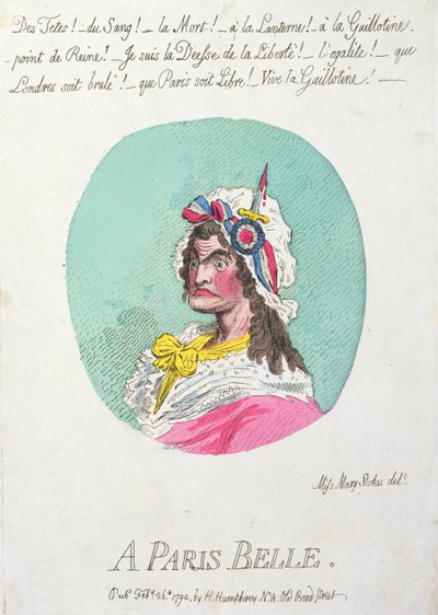 Een Parijse schoonheid, uitgegeven door Hannah Humphrey in 1794 door James Gillray