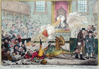 Een Plumper voor Paul! of De Kleine Kleermaker Overwonnen! door James Gillray