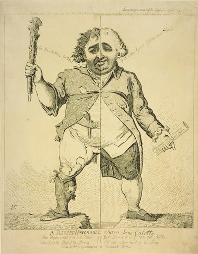 Een Eerwaarde alias een Sans Coulotte, gepubliceerd door S.Fores, 1802 door James Gillray