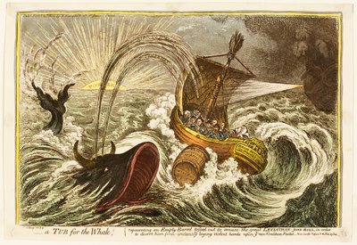 Een ton voor de walvis! door James Gillray