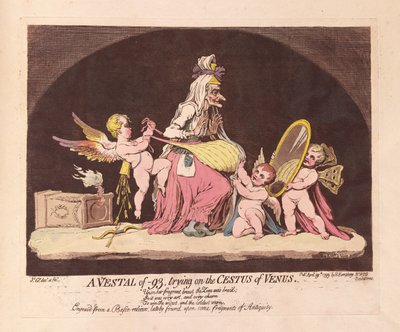 Een Vestaalse Maagd van -93, die de Cestus van Venus Past door James Gillray