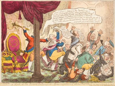 Een schop tegen de brede bodems! - d.w.z. emancipatie van alle talenten! door James Gillray