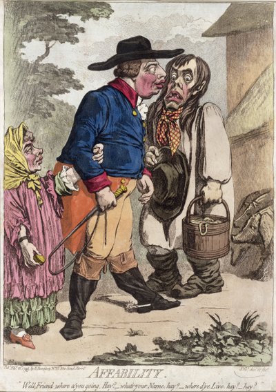 Vriendelijkheid, uitgegeven door Hannah Humphrey in 1795 door James Gillray