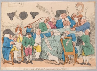 Apothekers, Kleermakers, enz. veroveren Frankrijk en Spanje door James Gillray