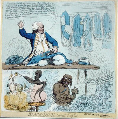Black-Dick werd Kleermaker door James Gillray