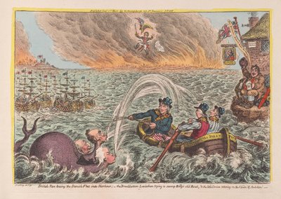 Britse Zeelieden slepen de Deense Vloot de Haven in: de Brede Bodem Leviathan probeert Billy