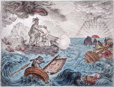 Bruin in zijn boot, of de manager in nood door James Gillray