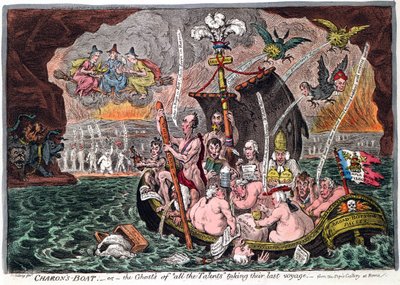 Charons boot, of de geesten van alle talenten die hun laatste reis maken door James Gillray