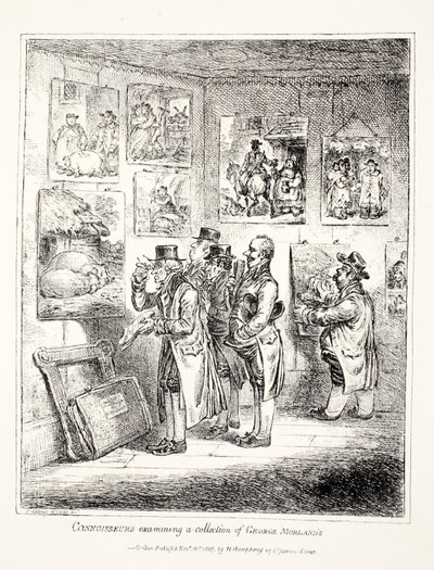 Kenners die een collectie van George Morland onderzoeken, 1807 door James Gillray