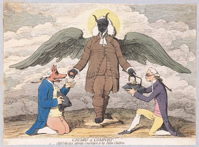 Kruimels van Troost, of Oude Orthodox herstelt Troost aan zijn Gevallen Kinderen door James Gillray