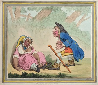 Cymon en Iphigenia, uitgegeven door Hannah Humphrey in 1796 door James Gillray
