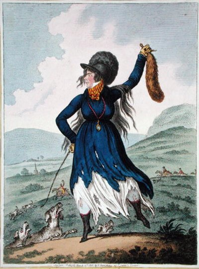 Diana teruggekeerd van de jacht, uitgegeven door Hannah Humphrey in 1802 door James Gillray