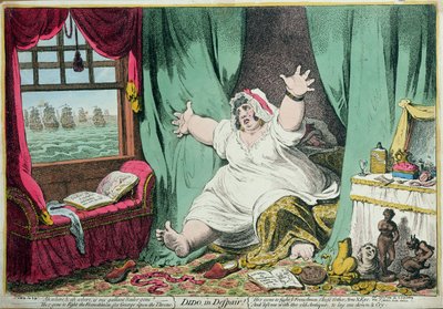 Dido in Wanhoop, uitgegeven door Hannah Humphrey, 1801 door James Gillray