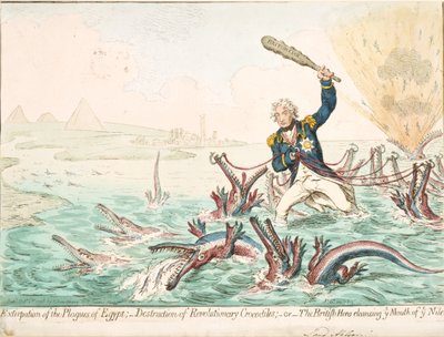 Uitroeiing van de plagen van Egypte, 1798 door James Gillray