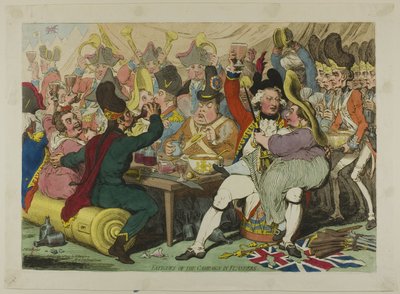 Vermoeienissen van de veldtocht in Vlaanderen door James Gillray