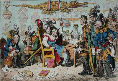 Franse Generaals Met Pensioen Vanwege Hun Gezondheid met Lepaux Voorzitter in de Directoriale Apotheek door James Gillray