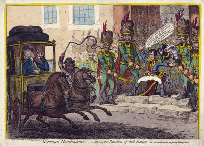Duitse nonchalance – of de ergernis van kleine Boney. 1803 door James Gillray