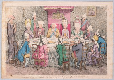 Genade voor de Maaltijd of een Glimp van Lord Peters door James Gillray