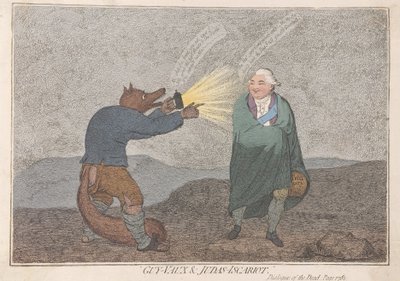 Guy-Vaux en Judas-Iscariot door James Gillray