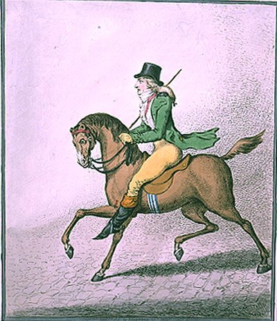 Hoe elegant door de straten te rijden, uitgegeven door Hannah Humphrey in 1800 door James Gillray