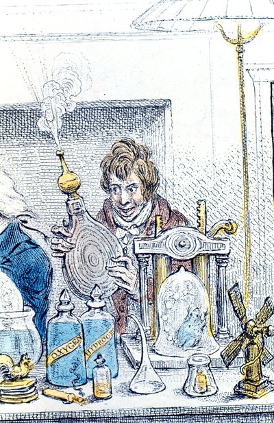 Humphry Davy, Britse chemicus en uitvinder, 1802 door James Gillray