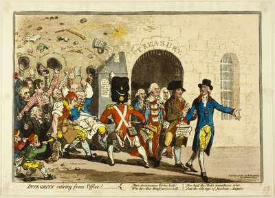 Integriteit aftreden door James Gillray