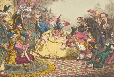 Introductie van Burger Volpone & Zijn Suite, in Parijs.-Vide, De Moniteur, & ..., 15 november 1802 door James Gillray