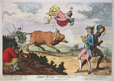 John Bull Triumphant, gepubliceerd door William Humphrey, 4 januari 1780 door James Gillray