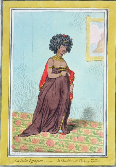 La Belle Espagnole, of La Doublure de Madame Tallien (1773-1835) gepubliceerd door Hannah Humphrey in 1796 door James Gillray