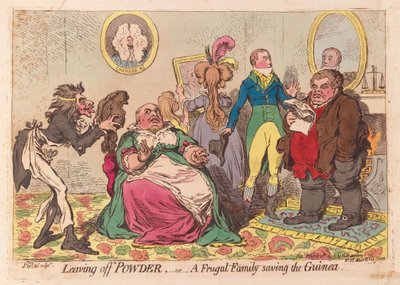 Stoppen met Poeder, of een Zuinig Gezin dat de Guinea Bespaart door James Gillray