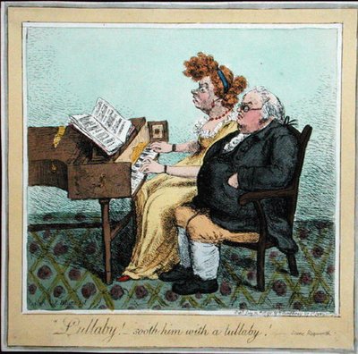 Lullaby - kalmeer hem met een slaapliedje! uitgegeven door Hannah Humphrey in 1798 door James Gillray