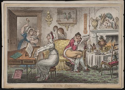 Huwelijkse Harmonieën, uitgegeven door Hannah Humphrey, 1805 door James Gillray