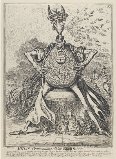 Midas, Alles in Goud Veranderend, 1797 door James Gillray