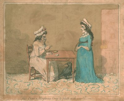 Juffrouw, ik heb een Monsterlijke Kraai met u te plukken!!, 1794 door James Gillray