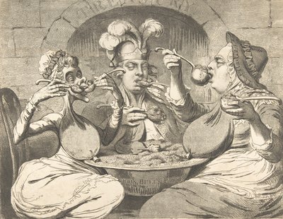 Monsterachtige Krop bij een Nieuw Coalitiefeest door James Gillray