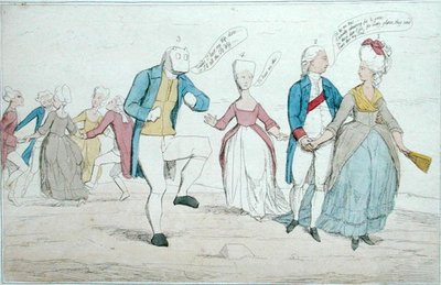 Monumenten onlangs ontdekt op Salisbury Plain, uitgegeven door Hannah Humphrey in 1782 door James Gillray