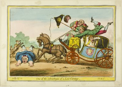 Een van de voordelen van een laag rijtuig door James Gillray