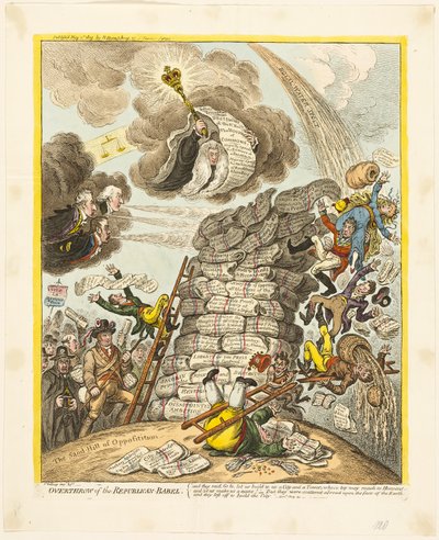 Omverwerping van de Republikeinse-Babel door James Gillray