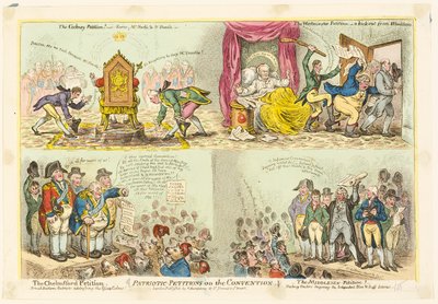 Patriottische petities op de conventie door James Gillray