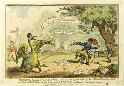 Patriots - Beslissend Punt van Eer! door James Gillray