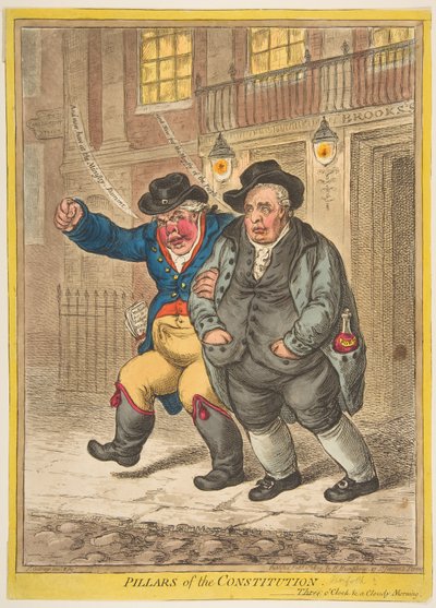 Zuilen van de Grondwet door James Gillray