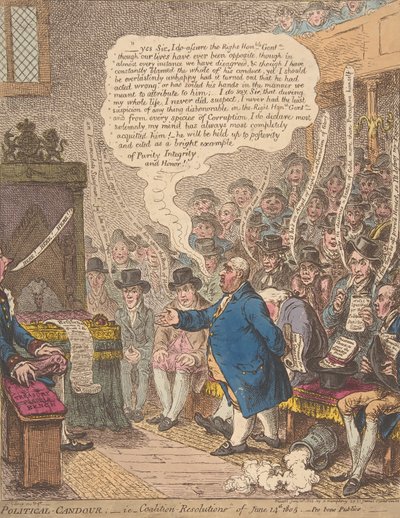 Politieke Oprechtheid, d.w.z. Coalitie Resoluties van 14 juni 1805. Pro bono Publi..., 21 juni 1805 door James Gillray