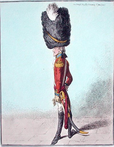 Portret van een officier, uitgegeven door Hannah Humphrey in 1800 door James Gillray