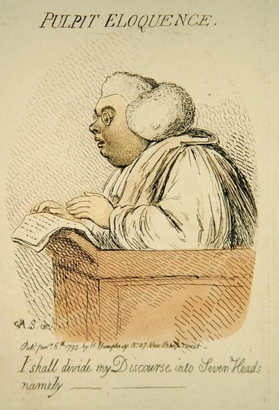 Preekstoelwelsprekendheid (detail) door James Gillray