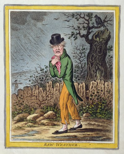 Ruw weer, uitgegeven door Hannah Humphrey in 1808 door James Gillray