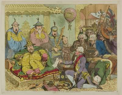 Ontvangst van de Diplomaat & zijn Suite, aan het Hof van Peking door James Gillray