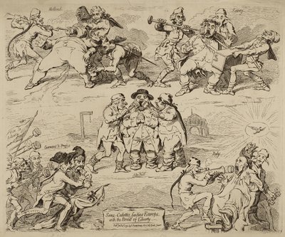 Sans-Culottes, Europa voedend met het brood van vrijheid, gepubliceerd 12 januari door James Gillray