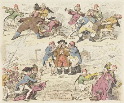 Sansculotten voeden Europa met het brood van de vrijheid, 1793 door James Gillray