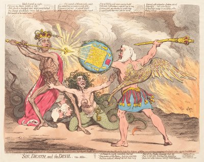 Zonde, Dood en de Duivel, zie Milton door James Gillray